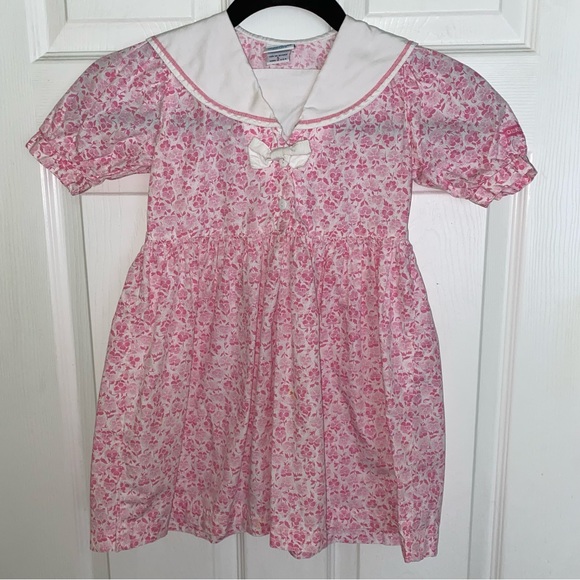 OSH KOSH - VINTAGE 80s - GIRL DRESS - Sailor Collar - USA - Small Stain - Size 5 - Picture 3 of 9